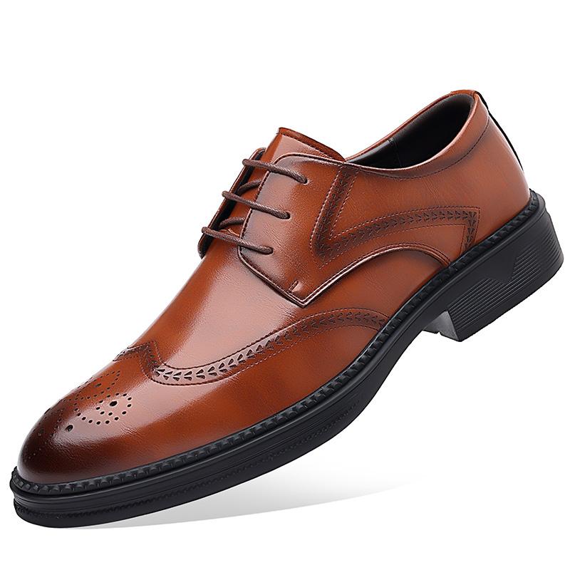 

Fashion Baroque Fashionable Brand Carved High Quality Leather Shoe Non Slip Artist Actor Flat Bottomed Pointed Tip Men Soft Oxford Shoes 44