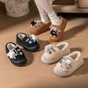 Cotton slippers autumn and winter bags and cartoon home thick-soled plush warm fluffy shoes can be