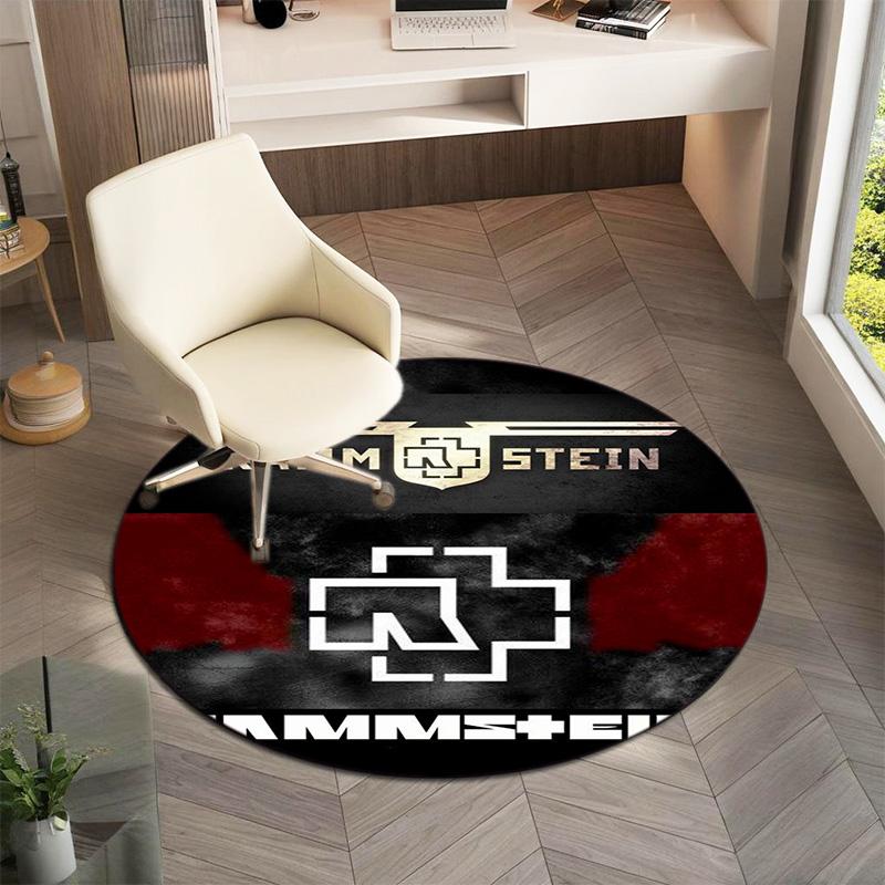 Famous German Rock Heavy Metal Band Rammstein Tile Lindemann Circular Carpet Decoration Anti Slip Home Table and Chair Mat Aisle Door Mat Carpet D15