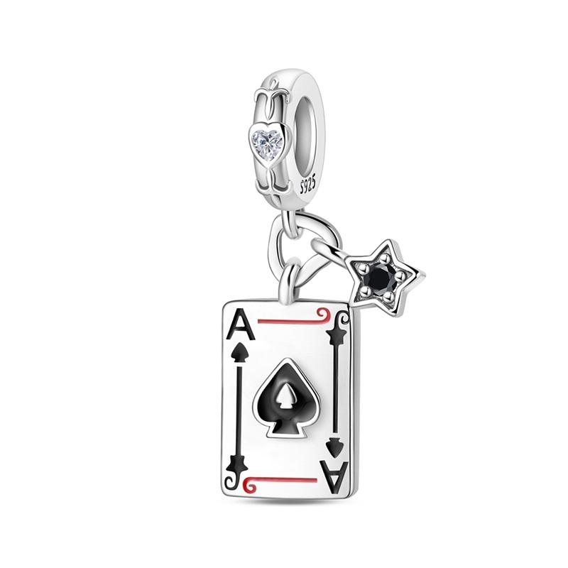 Black Spider Skeleton Charm Bead Components Skeleton Cat Poker Bead Component Pendant Bead Component Compatible With Copper Metal Authentic Original