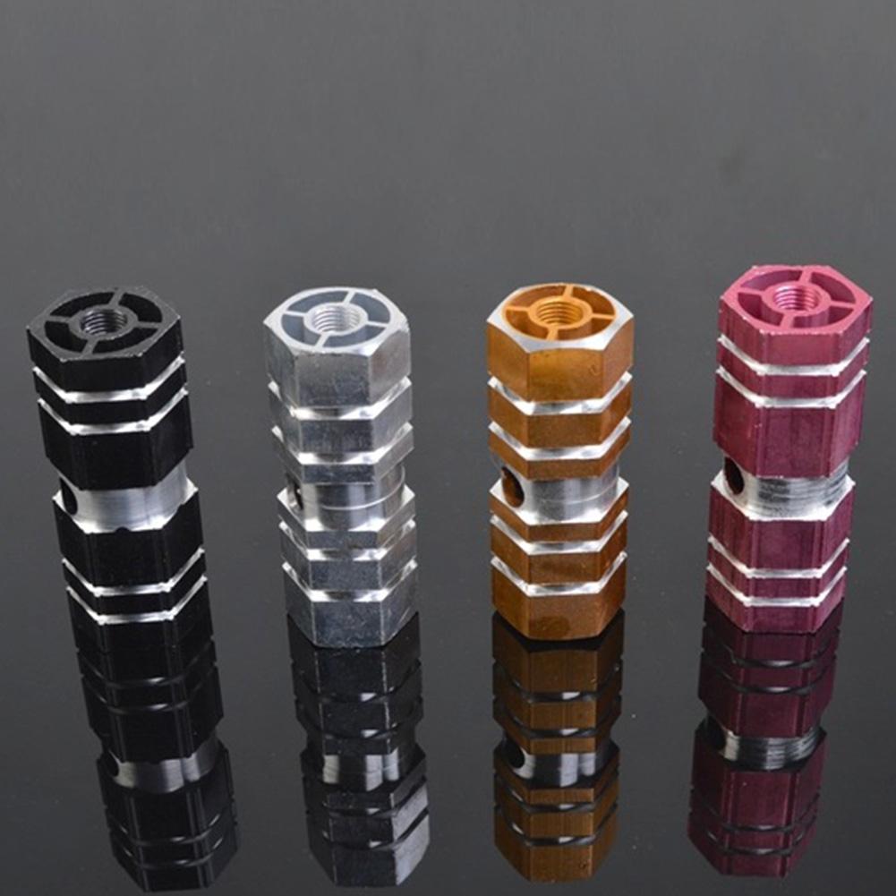 2PCs Set Bicycle Aluminum Alloy Hexagonal Column Axle Foot Pegs Non Slip Grooves (Black)