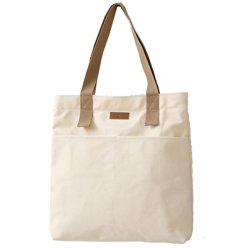 Spacious Canvas Crossbody Bag for College Students - Versatile Korean & Japanese Style