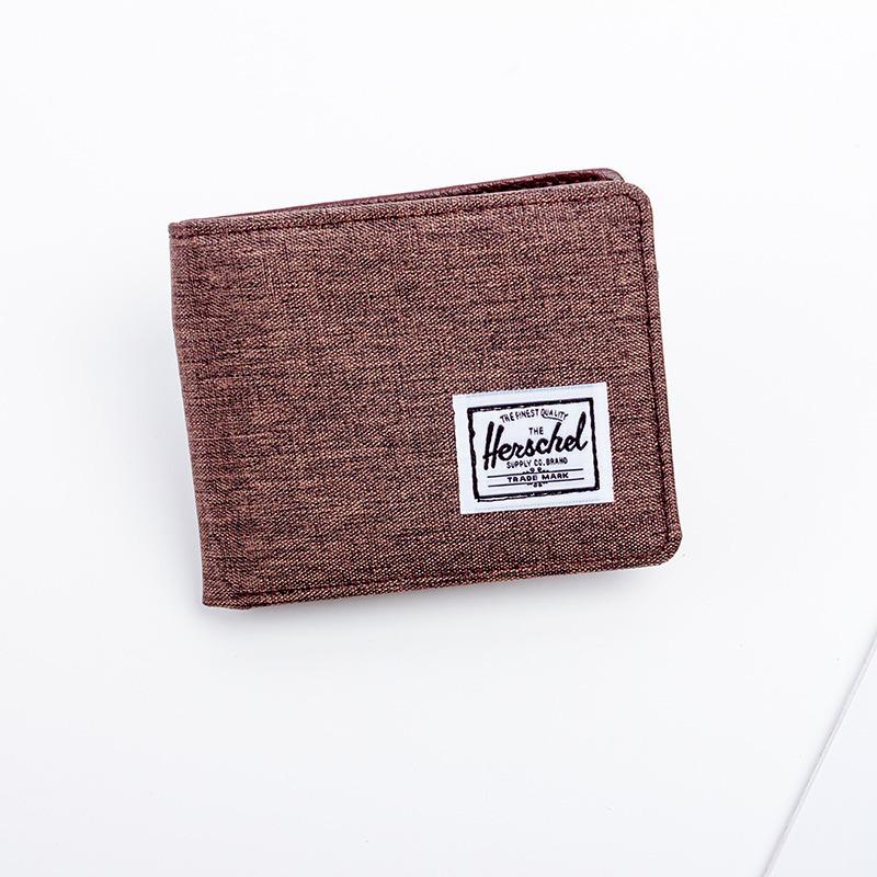 Trendy Korean Style Men's Short Canvas Wallet - Solid Color Coin Purse & Billfold