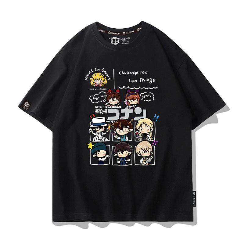 Detective Conan Collabora su T-shirt Unisex a Maniche Corte e da Donna per l'Estate Ladro Kidd Haibara Ai Girocollo Manica Corta