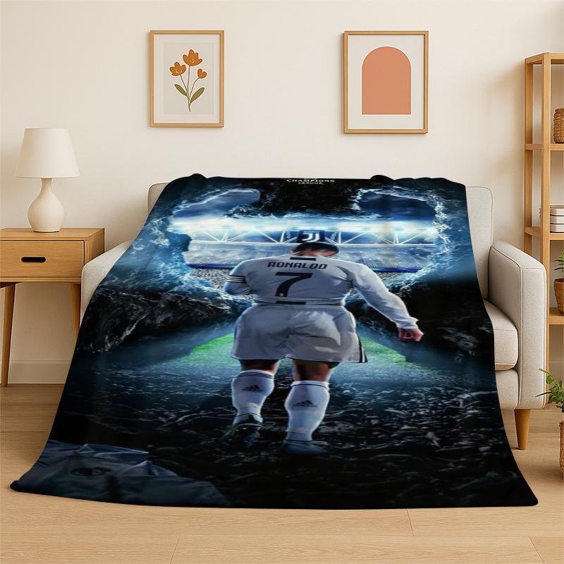 CR7 Goat R-Ronaldo Football Star Flannel Blanket Soft Warm Throw Blanket for Bedroom Living Room Bed Travel Camping Picnic Kid