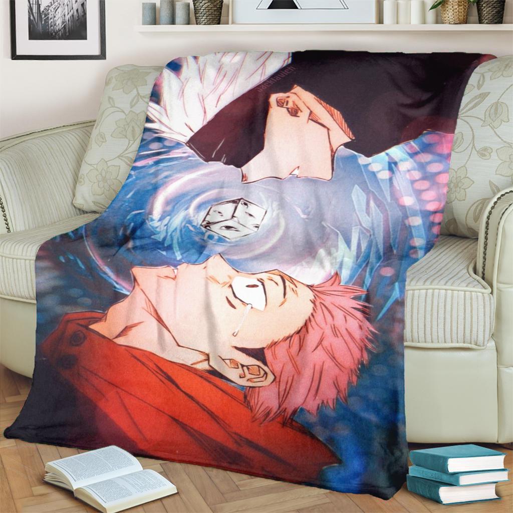 Jujutsu Kaisen Flannel Blanket Comfortable Warm for Bedrooms, Sofas, Beds, Chairs, Picnics, Travel