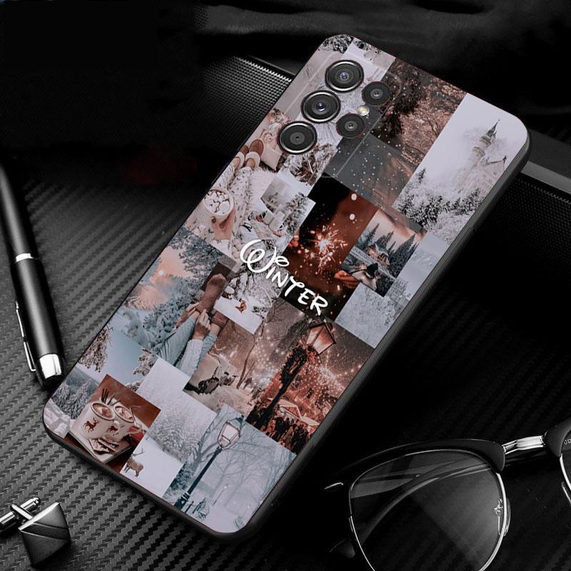 Winter Christmas Snowflake Phone Case For Samsung Galaxy S25 S24 S23 S22 S21 Ultra S24 S23 S22 S21 S25 Plus S24 S25 FE