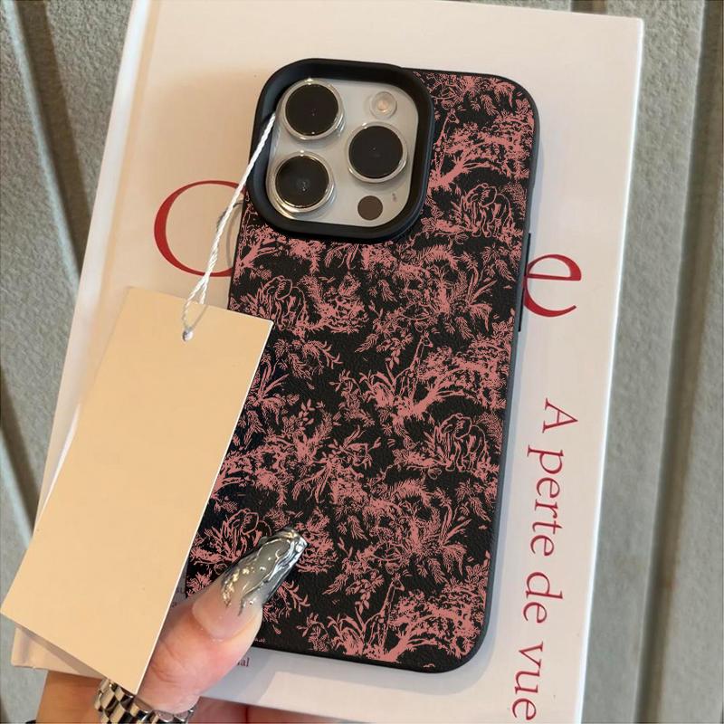 Розовый Чехол для Телефона с Цветочным Узором и Личи Для iPhone 17 17 Air 16 15 14 13 12 11 Pro Max 14 15 Plus X XS Max XR Мягкий ТПУ Чехол iPhone 12 Pro