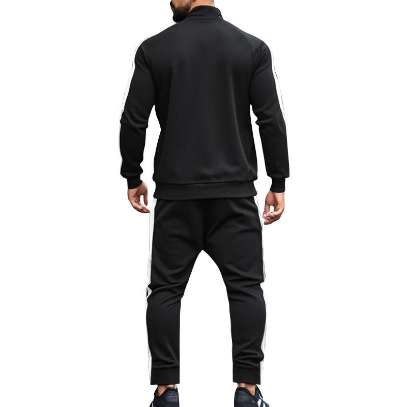 2025 Europe and The United States Spring and Autumn Outdoor New Leisure Men's Sports Suit Color Contrast Outdoor Men's 2 Pieces