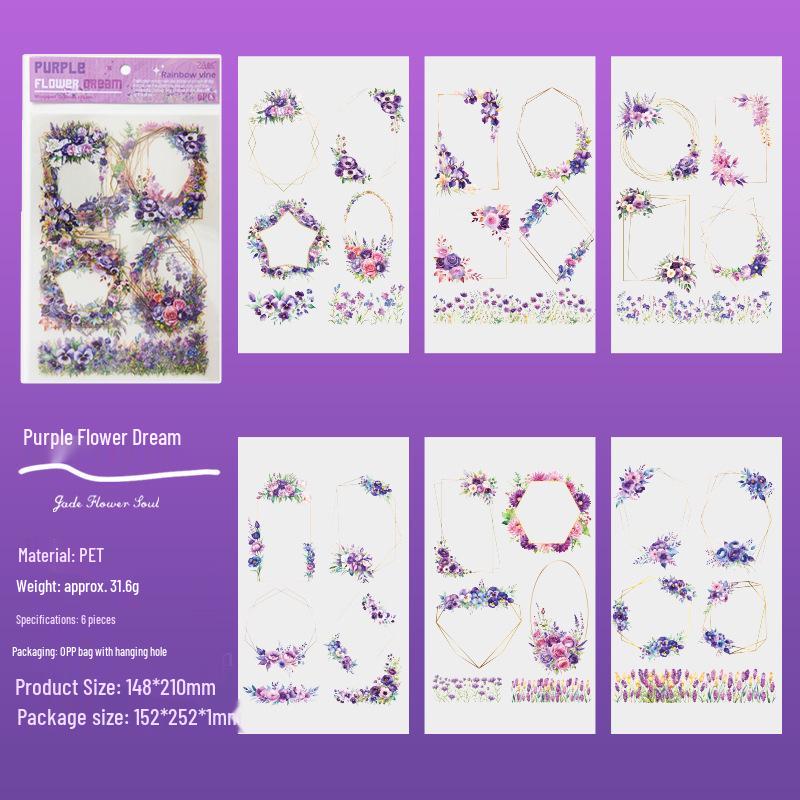 Yue Zhen Cai Retro Floral DIY Journal Stickers Set