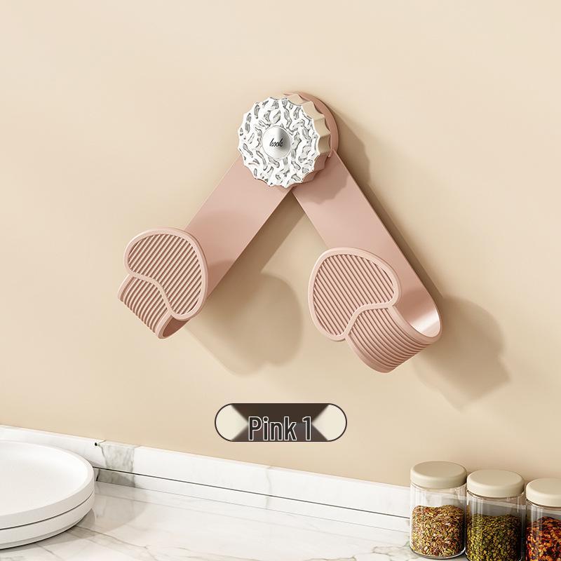 Rotating Wall-Mounted Suction Cup Pot Lid & Cutting Board Holder, Punch-Free Kitchen Organizer Rack.