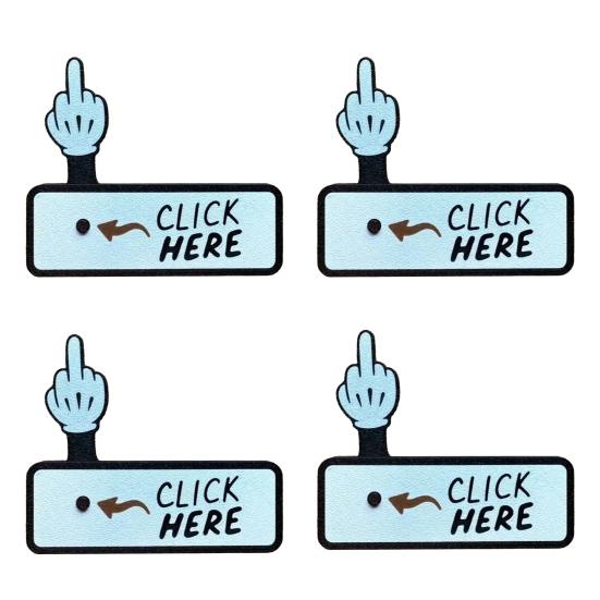 1/2/3/4Pcs Click Here Middle Finger Prank Relief Surprise Button Middle Teens Adults Stress Finger Table