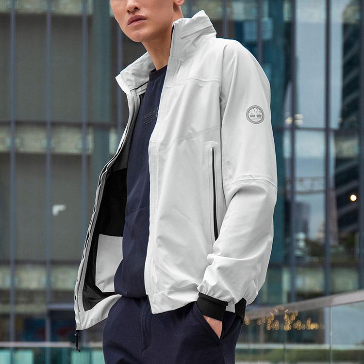 Timberland Breathable Packable Hooded Jacket Men Jackets White-Sand A24M3-BH7