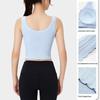 Women's White Lace Camisole with Chest Pads - Slim Fit Yoga Tank with Built-in Bra