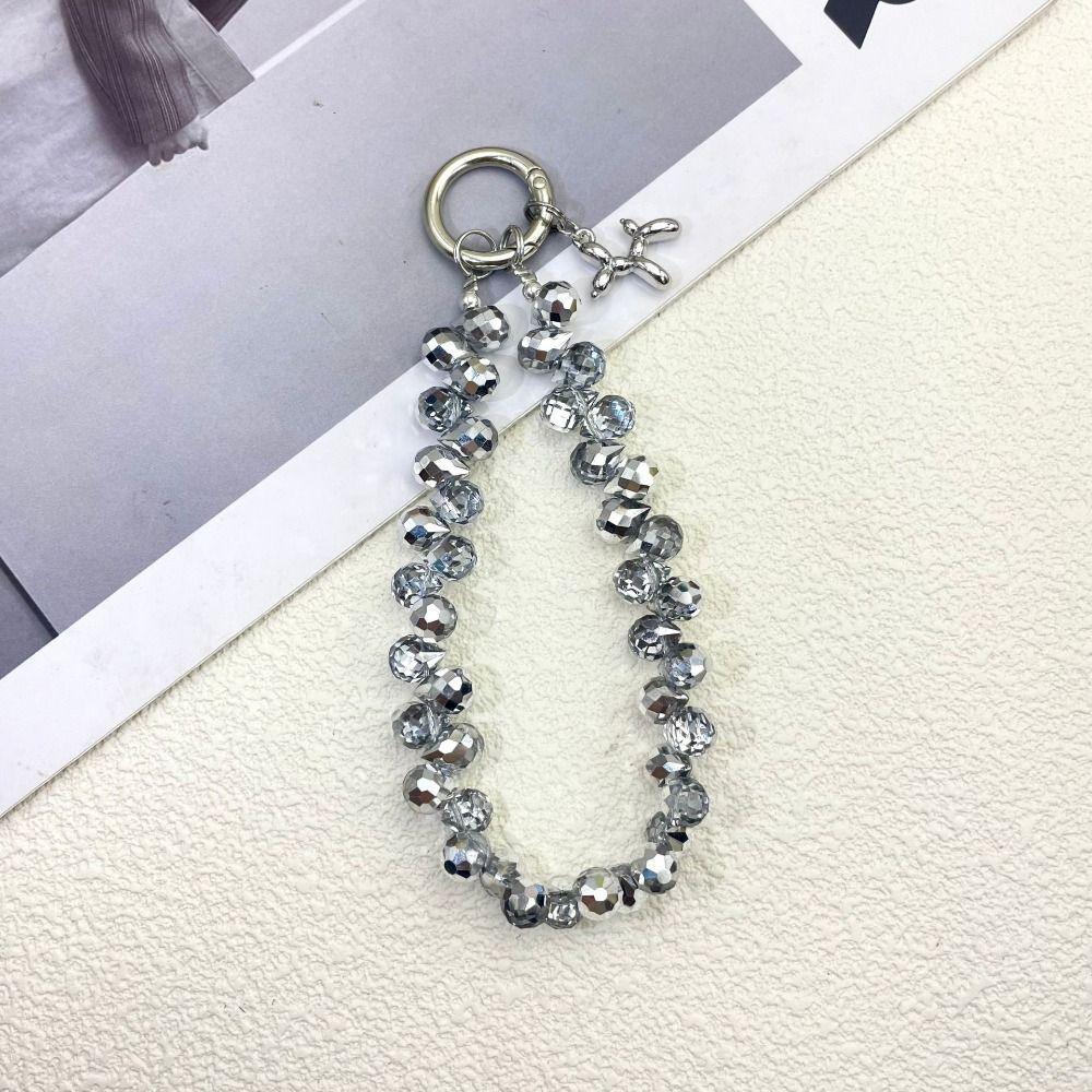 

Цветная цепочка для мобильного телефона со стразами с собакой, ремешок для мобильного телефона, подвеска для мобильного телефона серебряный