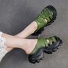 Fashion GKTINOO 2025 Summer New Retro Height Increasing Genuine Leather Slippers Hollow Out Lightweight Women's Platform Shoes