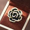 Yousheng Women Brooch Rhinestone Camelliae Color Matching Anti-slip Wear-resistant Suit Coat Collar Dress Hat Scarf Decoration Clothes Pin Garment