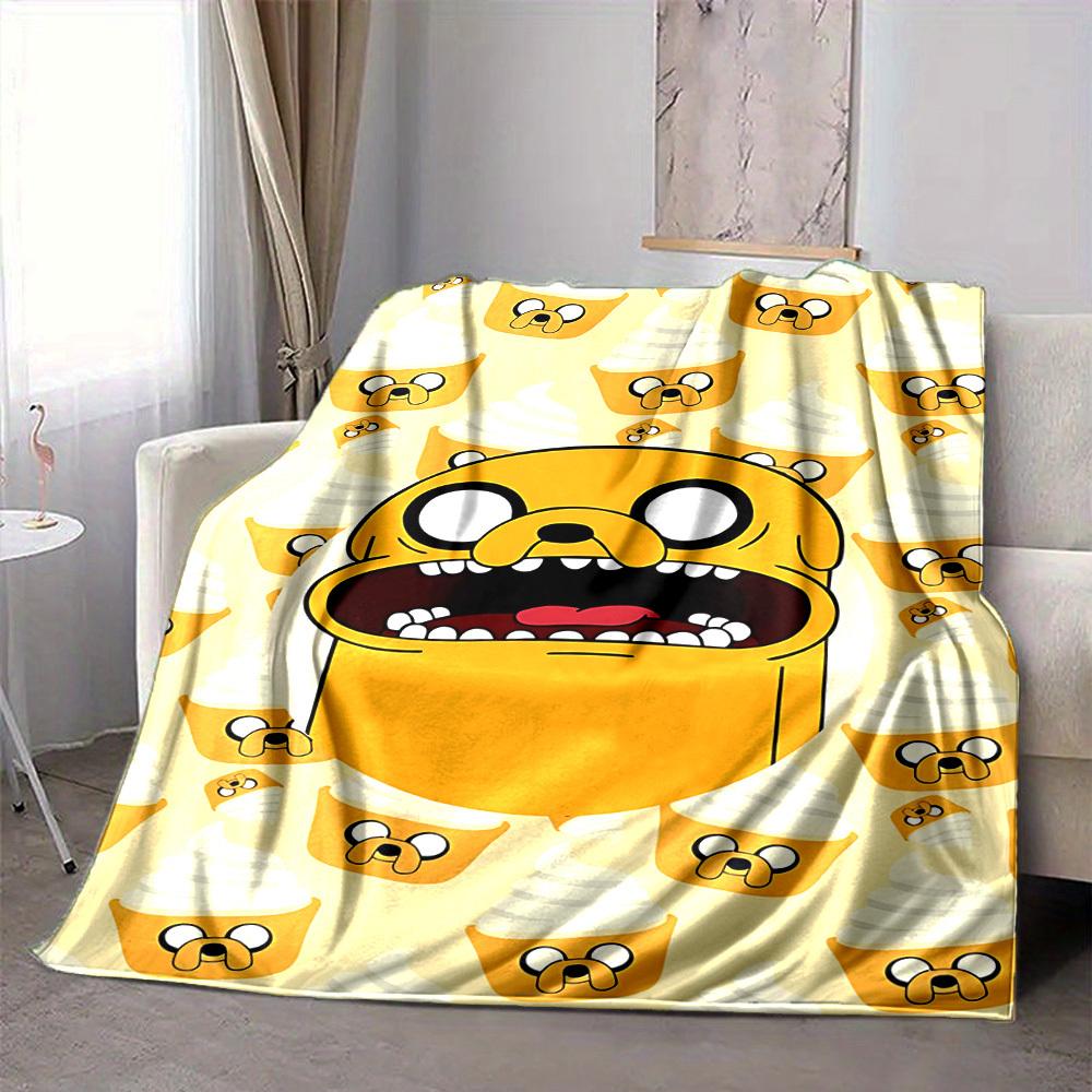 1pc Adventure Time Soft Skin-Friendly Flannel Blanket with Digital Printing, Various Sizes Available for Family, Friends, Birthday