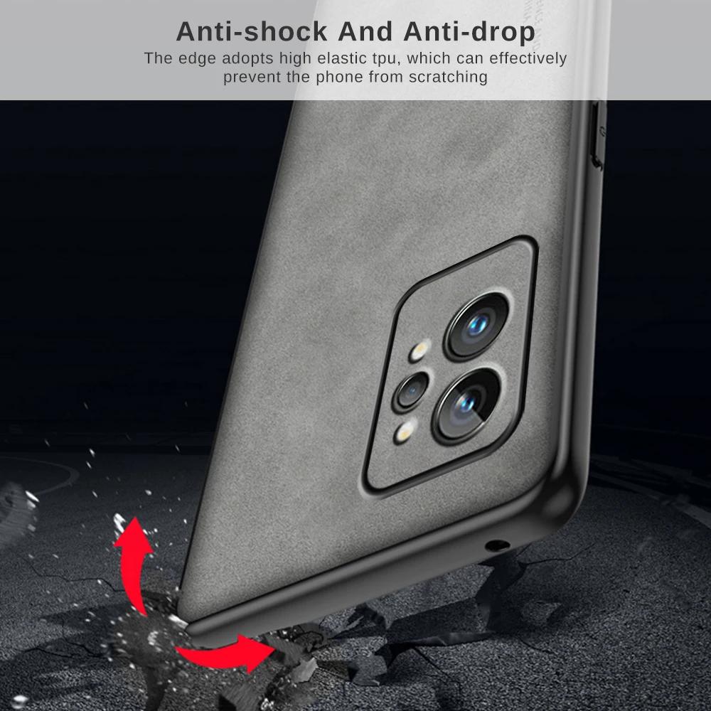 Realm GT 2 Pro Case Lambskin Leather Soft Silicone Frame Back Cover For Realme GT2 Pro 5G Camera Shockproof Coque Realmi GT2Pro