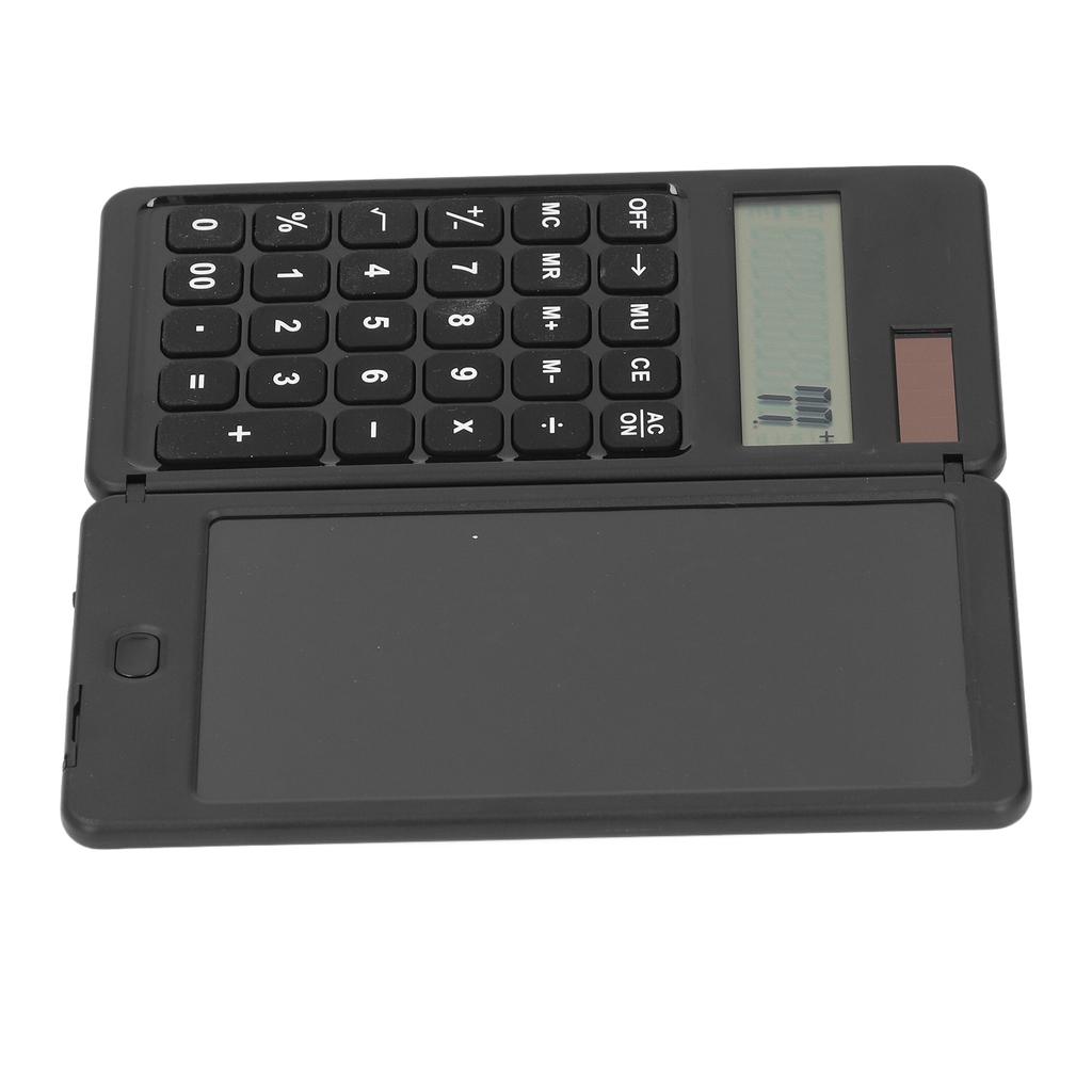 Office Desk Calcultor Solar Powered Multifunctional Pocket Desktop Calculator with Writing Tablet Black