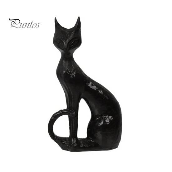 Spooky Home Decor Cute Witch Cat Resin Figurine, Halloween Garden Statue, Ornaments for Yard Patio Balcony Window Sill Outdoor Seasonal Decorative