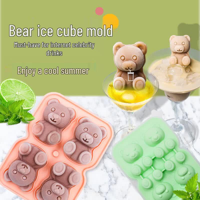 Dairuien Food Grade Silicone Bear Ice Cube Molds
