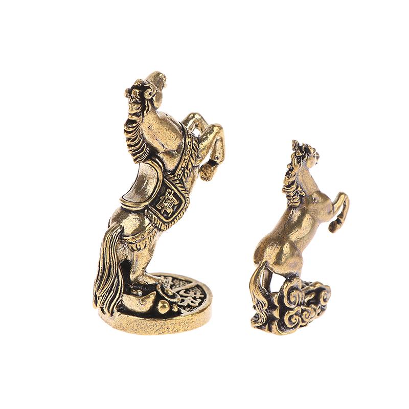 Bronze Horse Desktop Decoration Living Room Tea Table Sculpture Metal Craft Home Decorations Chinese Zodiac Horse Statue