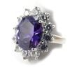 Silberring 'Victorina' silberweißer Amethyst (rhodiniert) - 20x18 mm