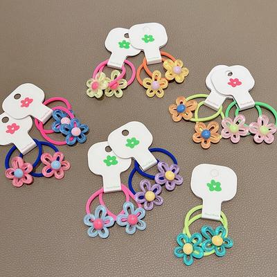 Niedliche elastische Haarbänder aus Acryl für Kinder, hohles Blumenhaarseil, elastischer Haarring, Haargummi, Kopfbedeckung, Mädchen, Kinder, Haar-Accessoires