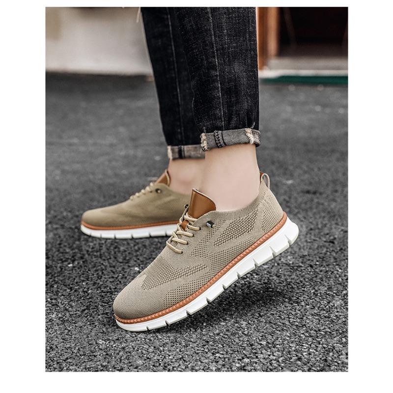 New Summer Men Sports Casual Shoes, British Style Minimalist Footwear, Lightweight Breathable Mesh Upper Men Shoes