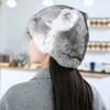 Fur Hat Grass Rabbit Hair Real Hair Korean Version Cap Men and Women Winter Warm Tide Cute Cat Ears Personalized Hat