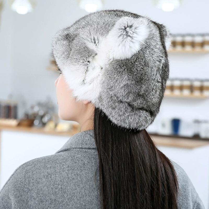 Fur Hat Grass Rabbit Hair Real Hair Korean Version Cap Men and Women Winter Warm Tide Cute Cat Ears Personalized Hat