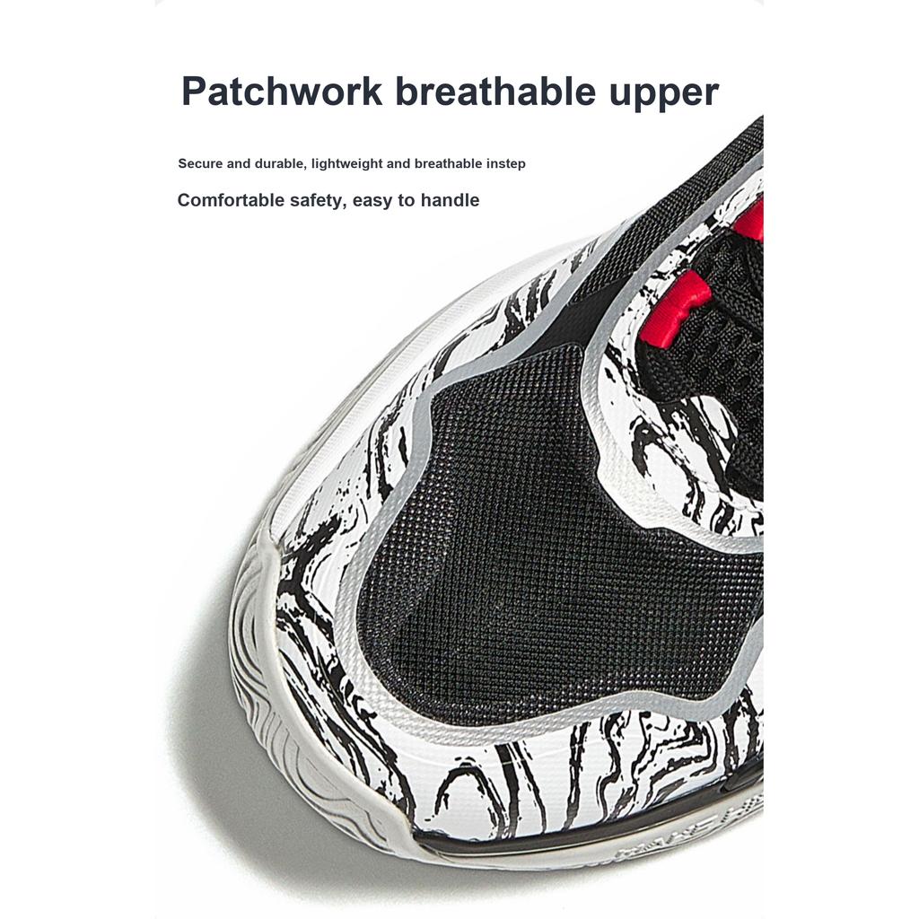 Anta Kids Fabric Breathable Comfortable Non-Slip Wear-Resistant Low-Top Basketball Shoes Kids sneaker Black White 312431103-3