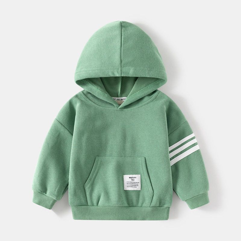 K-style Spring and Autumn Children's Clothing Boys Hooded Sweatshirt Baby Boy Three Bars Long Sleeves Pullover Hoodie Kids Tops