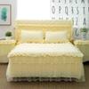 1PC Lace Bed Skirt 2PCS Pillowcases Princess Lace Bedding Set Fitted Bed Sheet for Girls King Queen Size