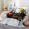 Halloween Bat Pumpkin Lantern Print Flannel Blanket Soft Warm Lightweight Cozy Fluffy Throw Blanket for Boys Girls Festival Gift