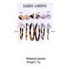 6 Pairs of Women's Earrings Acrylic Geometric Simple Earring Set