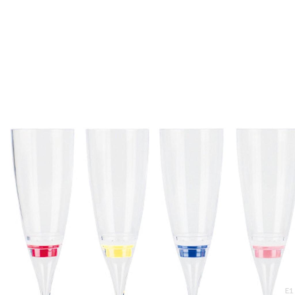 6x Champagne Flutes Drinkware Set Plastic LED Cocktail Cup Glassware Wine Glasses Toasting