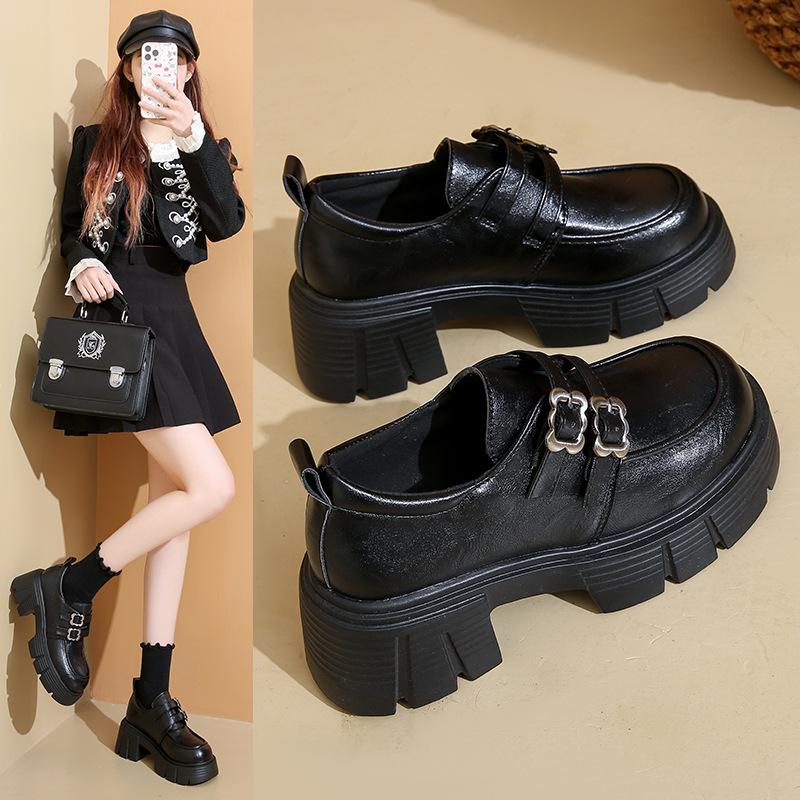British style loafers women's 2025 autumn new thick heel platform retro fashion small Mary Jane small leather shoes