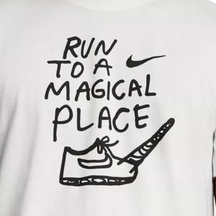 Nike Dri-Fit Letter Pattern Quick-Dry Breathable Crew Neck Sports Tee Men Tops White AO0650-133