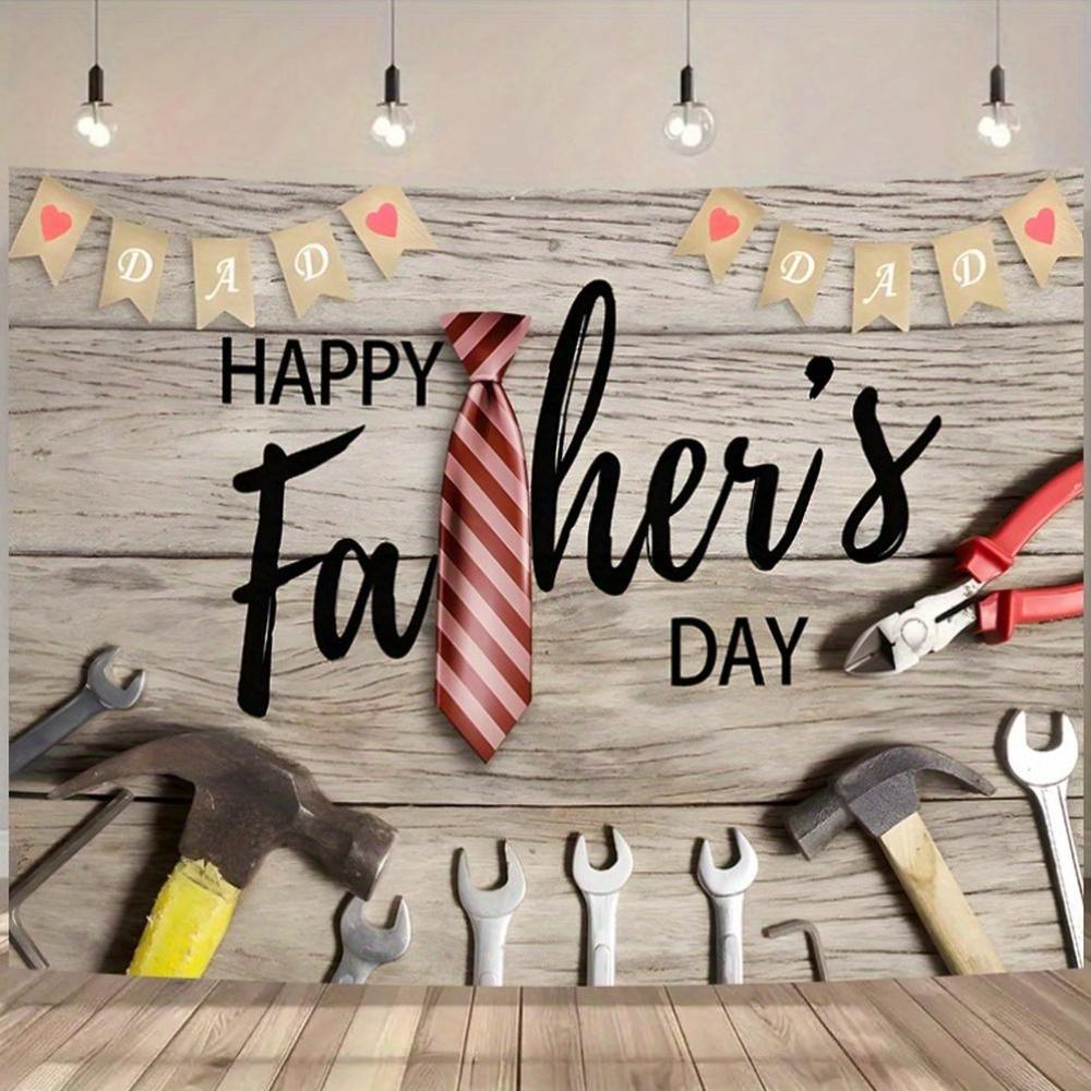 1pc Tool Father's Day Background Fabric Banner Suitable for Father's Day Supplies Anniversary Home Decoration