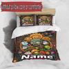 3pcs Duvet Cover Set (1*Duvet Cover + 2*Pillowcase, Without Core), Custom Name Plants VS Zombies Pattern Bedding Set, Home Bedroom Decor Gift