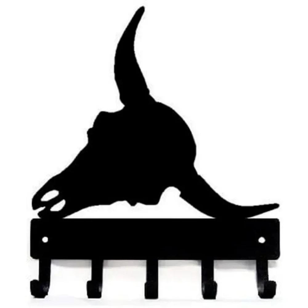 Longhorn Ochse Schädel Schlüsselanhänger Aufhänger - Nagelneu 6 Zoll breit Metall Wandhaken Sechs Zoll Wandhaken Longhorn Ochse Schädel Schlüsselhalter