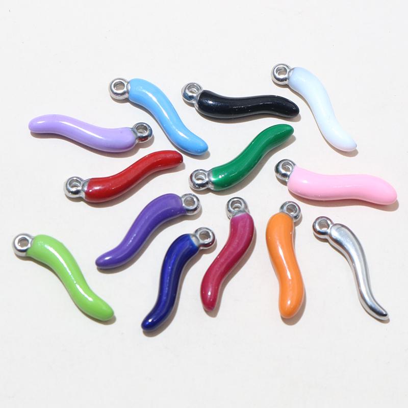 10pcs Enamel Chili Pepper Pendant Charms Stainless Steel  DIY Jewelry Making Accessories for Earrings Necklace Bracelet