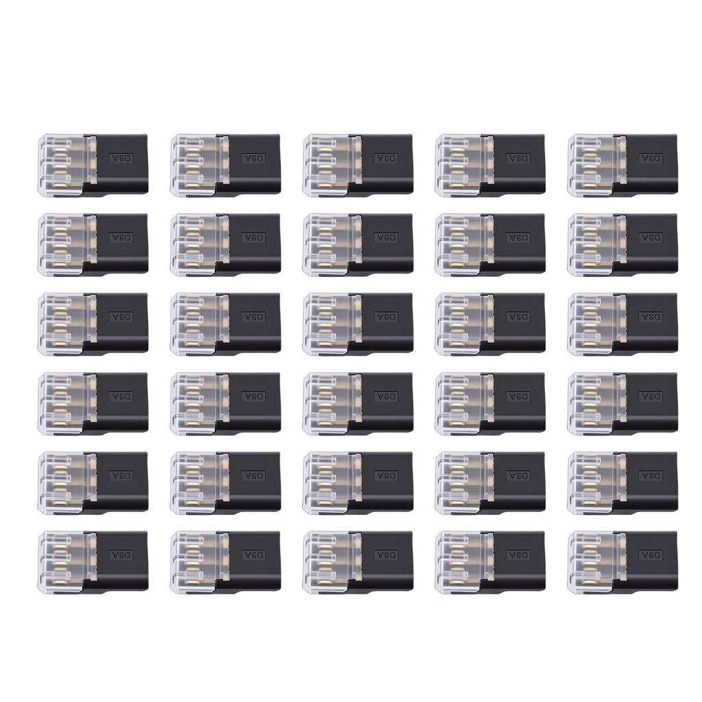 30Pcs Wire Plug in Connector 3 Pin with Locking Buckle No Stripping Quick Splice Clips for 18-16AWG LED Strip Light Electrical Cable 3mm Hole Dia
