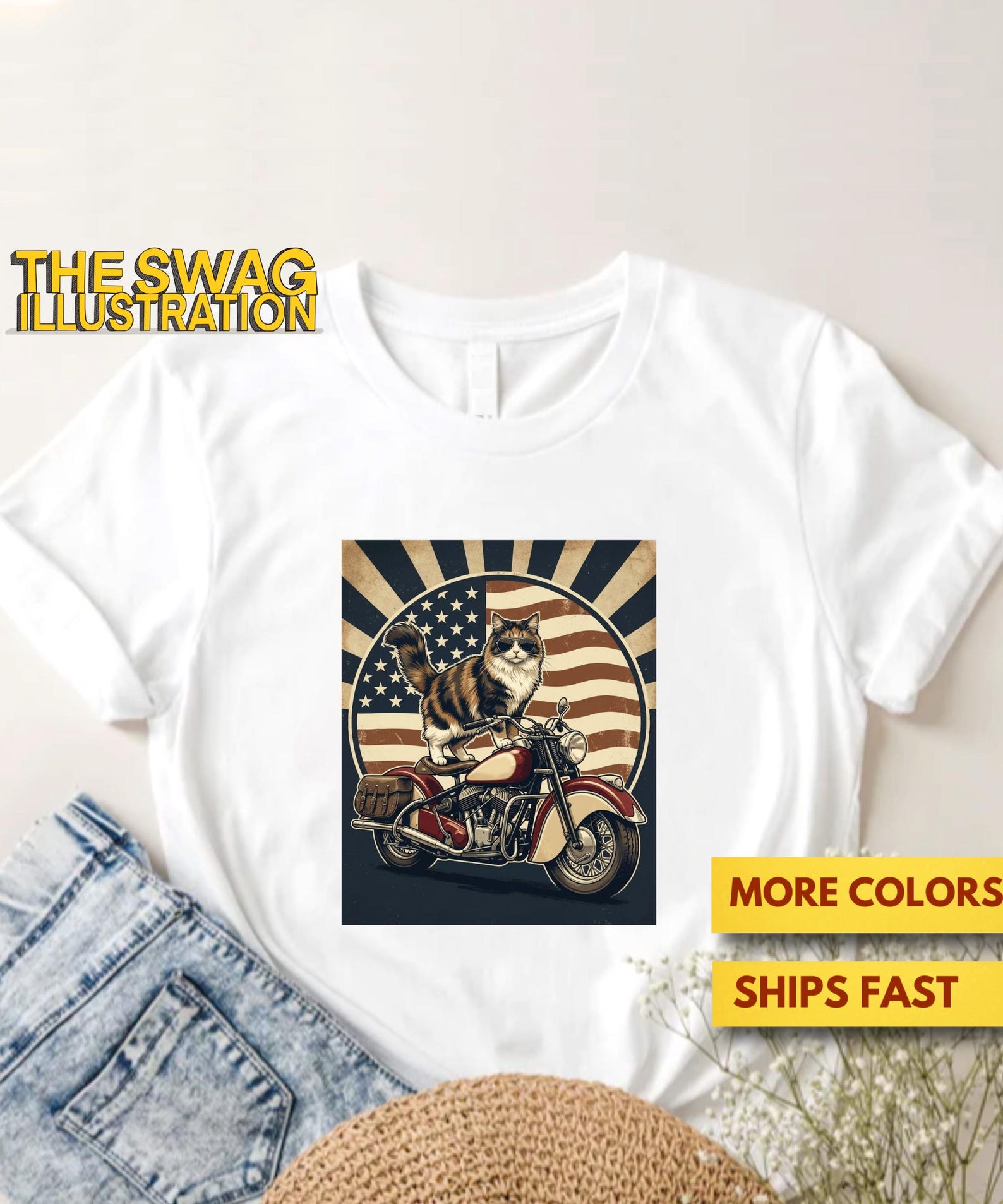 Funny Biker Cat Dad Motorcycle Rider Shirt, Cat Biker Fathers Day Shirt, Cute Cat Dad Shirt, Cat Lovers Shirt, Bike Lovers Gift Soft Tee 2XL