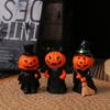 3Pcs/Set Durable Pumpkin Wizard Statue Craft Halloween Devil Decoration  Office Display