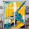 Set Of 2 Elegant Curtains Evvangelionn Partition Halloween Decoration Shades Kitchen Living Room Curtain Light Blocking For Sitting Made Polyester