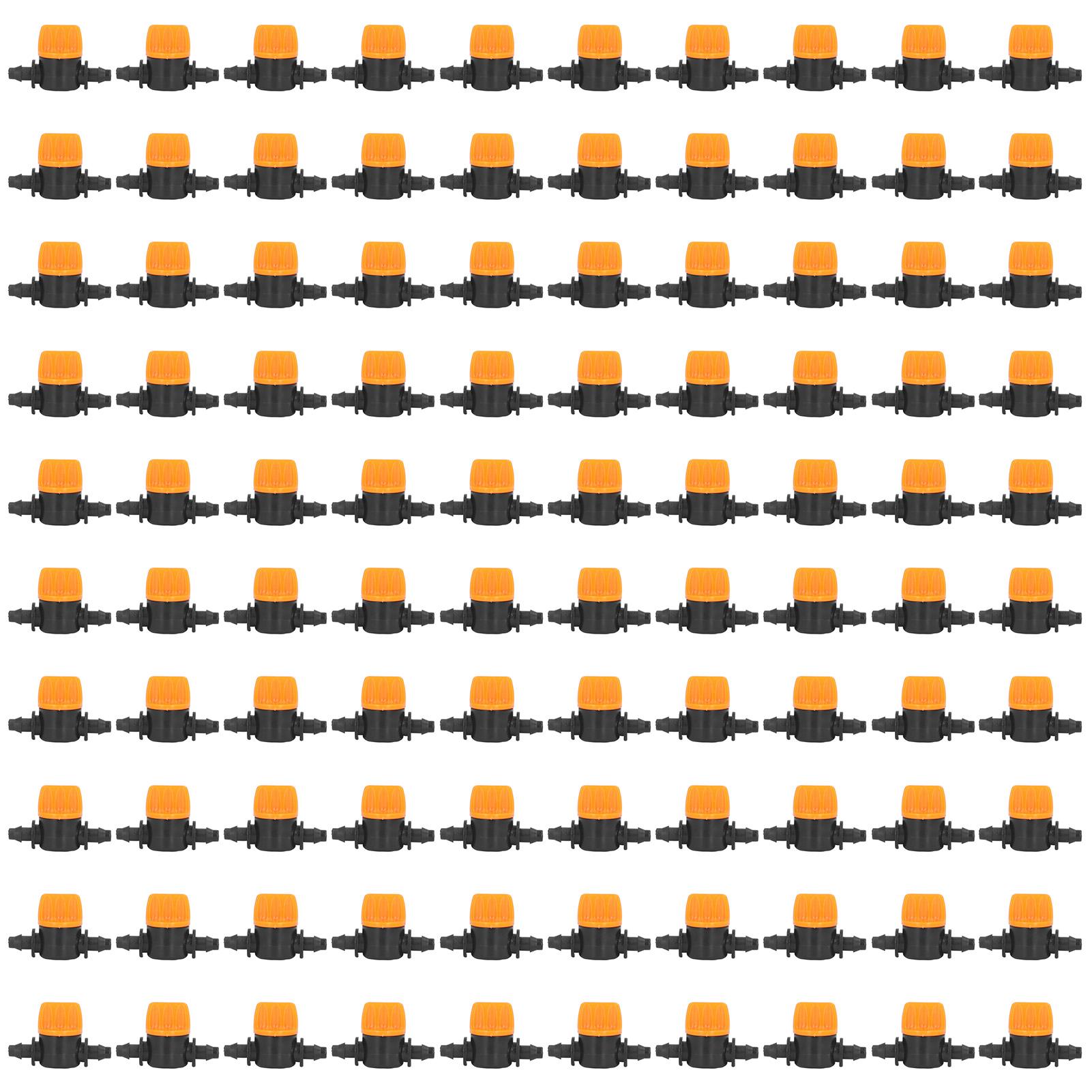 

100Pcs 4/7 Barb Valve Irrigation Mini Pipe Water Valve Through Type Valve Misting Tube Valve for