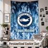 Custom Tapestry Wall Hanging, Brighton & Hove Albion Football Personalized Name Text Home Wall Decor